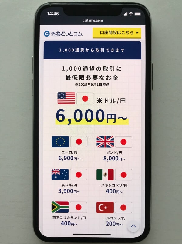 外為どっとコムの最低必要資金