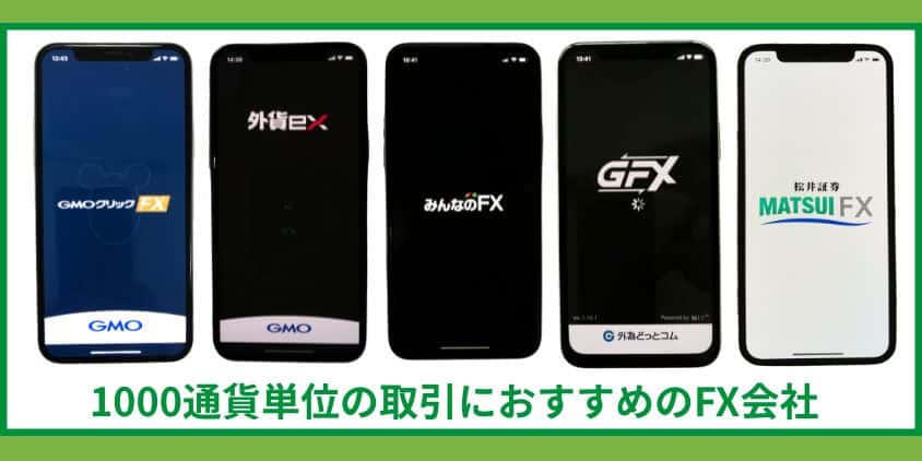 1000通貨単位の取引に対応しているおすすめのFX会社5選