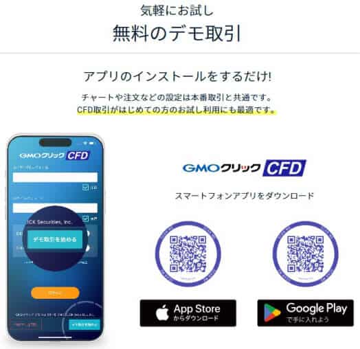 GMOクリック証券のCFDデモ