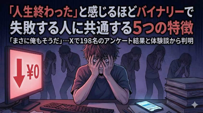 バイナリーオプションで失敗する人の特徴