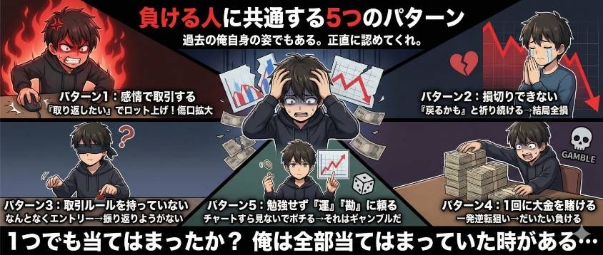 バイナリーオプションで負ける人の共通点