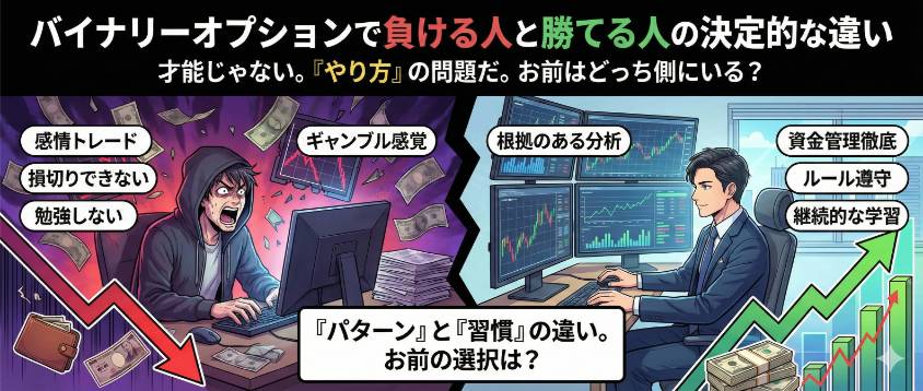 バイナリーオプションで勝てる人と負ける人の違い