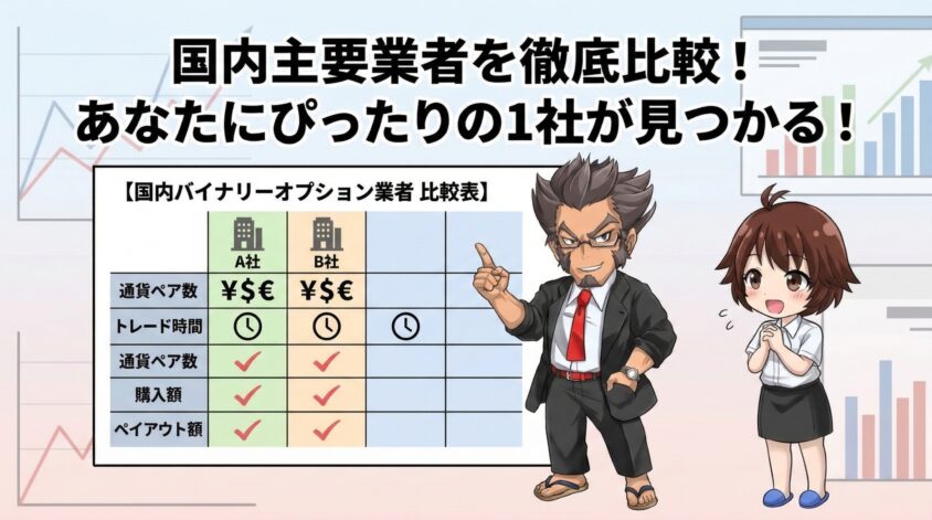 バイナリーオプション業者　比較表